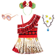 Summer Fairy Princess Moana Swimwear Girl Swimsuit Infant Baby Swimsuits Girls Beach Bikini Party Clothes Kids Bath Clothing Set