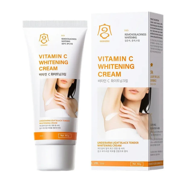 Vitamin C Body Whitening Cream Underarm Armpit Dark Skin Whitening Bleaching Cream Moisturizing Brighten Body Lotion For Women