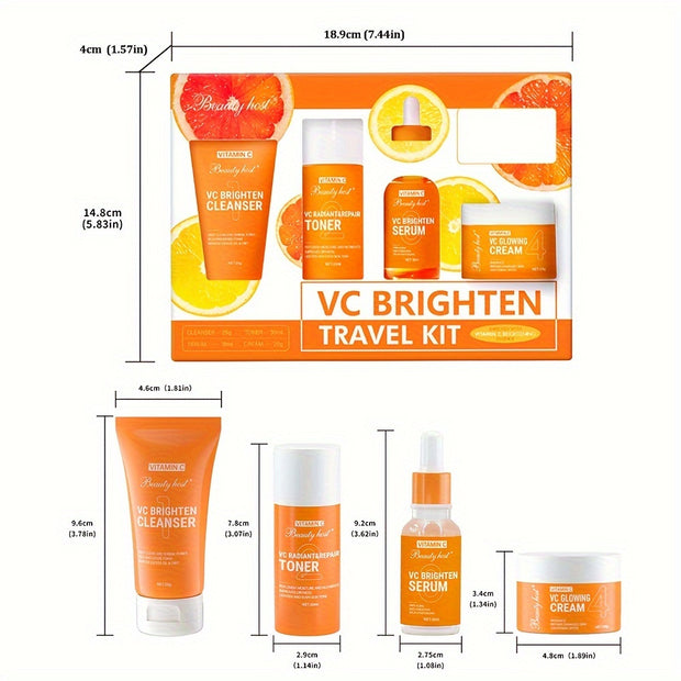 1 ensemble d'ensemble de soins de la peau à la vitamine C