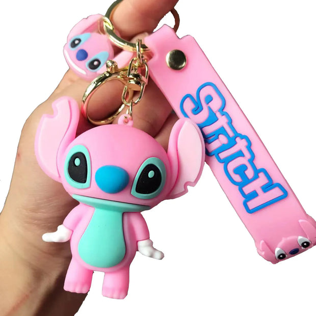 Disney Stitch Keychain 5-Pack - Cute Lilo & Stitch Keyrings, Durable Anime Keychains for Women Men Kids, Multi-Color Gift Set