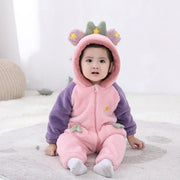 Kigurumis Unicorn Baby Girls Clothes Romper Lovely Infant Baby Onesie Bodysuit Cartoon Newborn Zipper Hooded Flannel Jumpsuits