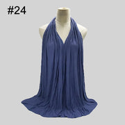 28Color Modal Cotton Jersey Hijab Scarf Ramadan Long Muslim Shawl Plain Solid Soft Turban Wraps For Women Headband