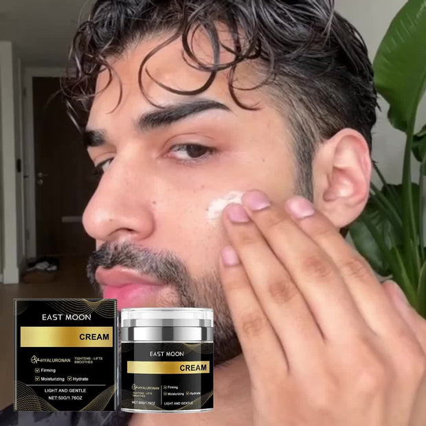 La crème pour le visage pour hommes à l'acide hyaluronique hydrate