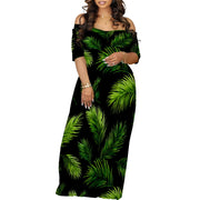 Plus Size Maxi Dresses for Curvy Women Summer Casual Loose Short Sleeve Long Beach Dress with Pocket