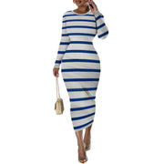 Women's Casual Basic Pencil Dress Sexy Long Sleeve Bodycon Midi Club Dress