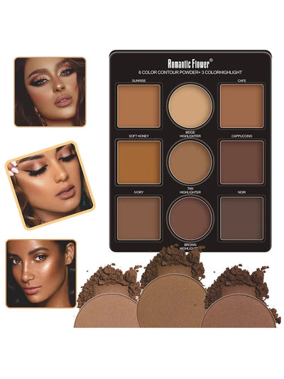 9 Colors Makeup Palette Kit 6 Color Contour And 3 Color Highlight Waterproof Long Lasting Korean Cosmetics Makeup For Women