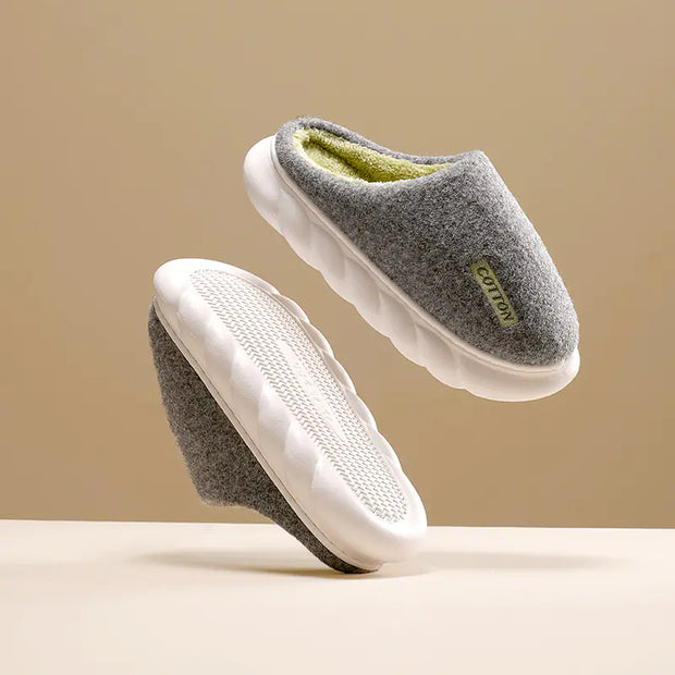 Thick-soled Cotton Slippers with Non-slip Warmth
