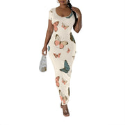 Womens Summer Casual Sexy Short Sleeve Bodycon Dress Basic Pencil Midi Club Dresses