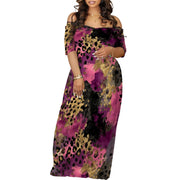 Plus Size Maxi Dresses for Curvy Women Summer Casual Loose Short Sleeve Long Beach Dress with Pocket