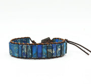 Leather Beaded Bracelet with Natural Stones and Style
