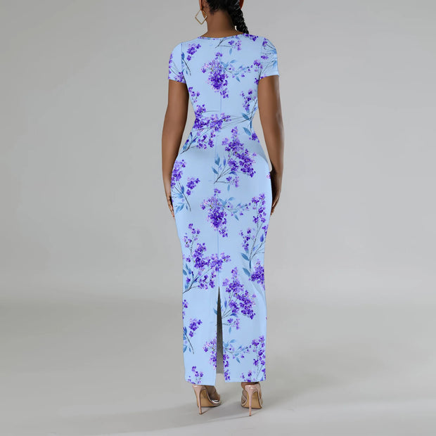 Womens Summer Casual Sexy Short Sleeve Bodycon Dress Basic Pencil Midi Club Dresses