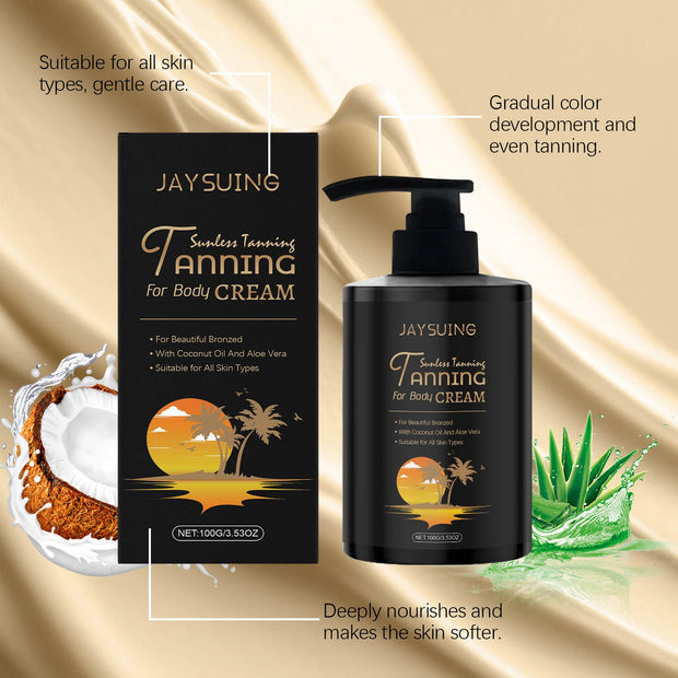 Lotion de bronzage Visage Corps Auto-bronzant Sans soleil Brunissement Sans Stries Faux Bronzage Rapide Bronzer Extérieur Soleil Intérieur Bronzage Crème Accélérateur