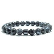 Men's 8mm Natural Stone Beaded Bracelet (Tiger Eye, Lava)