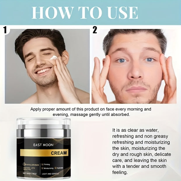 La crème pour le visage pour hommes à l'acide hyaluronique hydrate