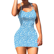 Women's Summer Floral Print A Line Short Cami Dress