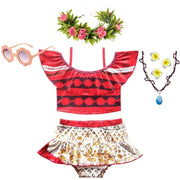Summer Fairy Princess Moana Swimwear Girl Swimsuit Infant Baby Swimsuits Girls Beach Bikini Party Clothes Kids Bath Clothing Set