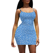 Women's Summer Floral Print A Line Short Cami Dress