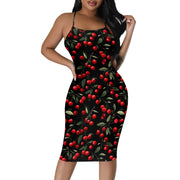 Summer Women's Sexy Sleeveless Spaghetti Strap Tank Dress Basic Tight Backless Bodycon Club Party Midi Dress