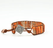Leather Beaded Bracelet with Natural Stones and Style