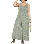 Women's Jumpsuits Overalls Wide Leg Casual 2025 Rompers Sleeveless Smocked One Piece High Waist Loose Fit with Pockets