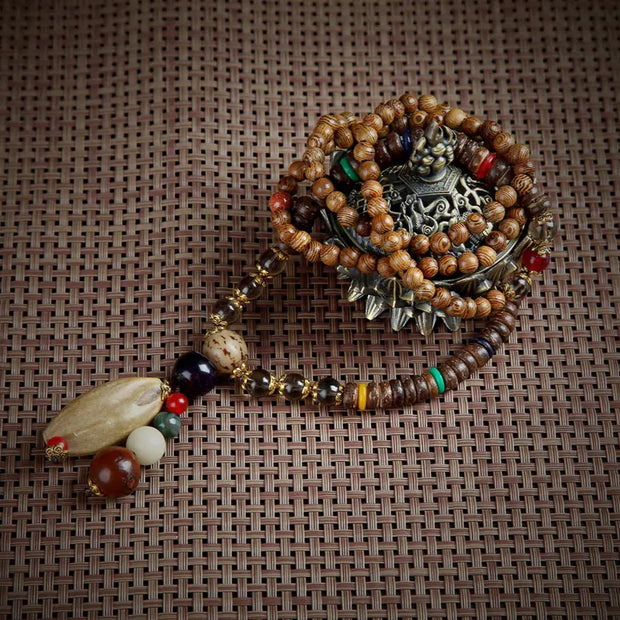 Vintage Bohemian Cotton and Linen Beaded Necklace