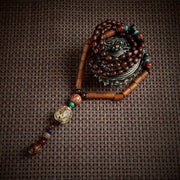 Vintage Bohemian Cotton and Linen Beaded Necklace