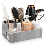 GFWARE Hair Tool Organizer - Bathroom Vanity Organizers and Storage Hair Styling Accessories Hot Tools Organizer Hair Dryer Blow Dryer Curling Iron Flat Iron Hair Straightener Silver