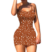 Women's Summer Floral Print A Line Short Cami Dress