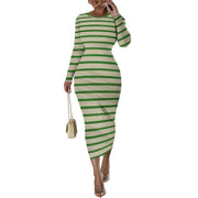 Women's Casual Basic Pencil Dress Sexy Long Sleeve Bodycon Midi Club Dress