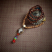 Vintage Bohemian Cotton and Linen Beaded Necklace