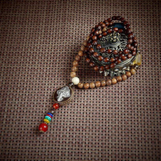 Vintage Bohemian Cotton and Linen Beaded Necklace