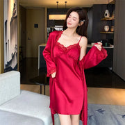 Jxgarb Women's Summer Ice-Silk Robe Gown Set (2PCS)