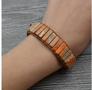 Leather Beaded Bracelet with Natural Stones and Style