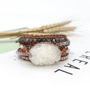 Vintage Beaded Stone Bracelet - Handmade Bohemian Style