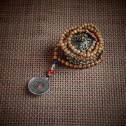 Vintage Bohemian Cotton and Linen Beaded Necklace