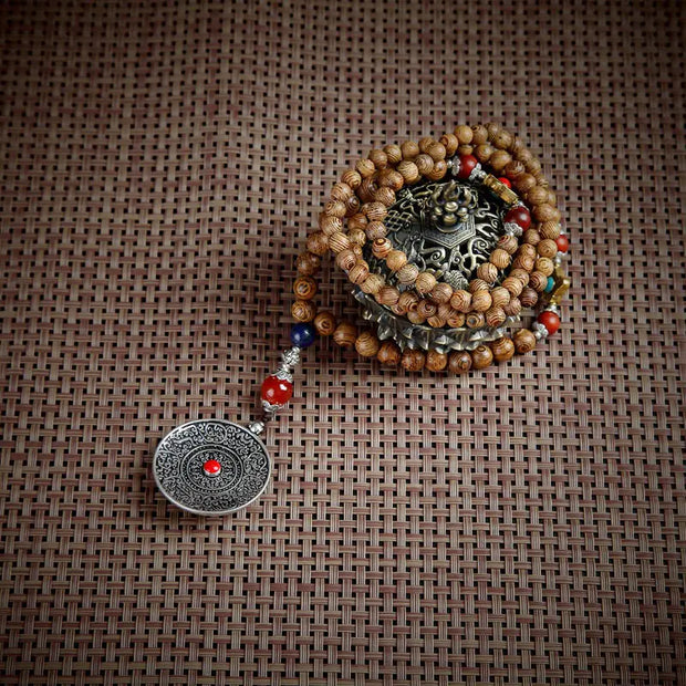 Vintage Bohemian Cotton and Linen Beaded Necklace