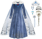 iTVTi Princess Elsa Winter Costume for Girls Halloween Carnival Fancy Dress for Cosplay Blue 3-4 Years(Tag 110)