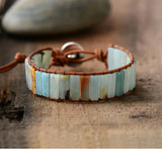 Woven Beaded Bracelet with Natural Stones