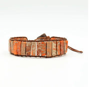 Leather Beaded Bracelet with Natural Stones and Style